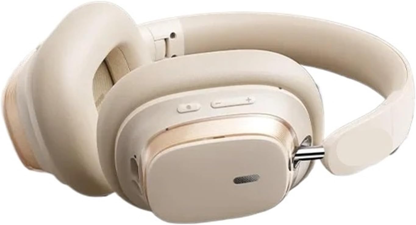 H1s Headphones 5.4 Noise Canceling 46dB Over Ear Headset Spatial Audio Earphone 120H Time(EH10 NC White)