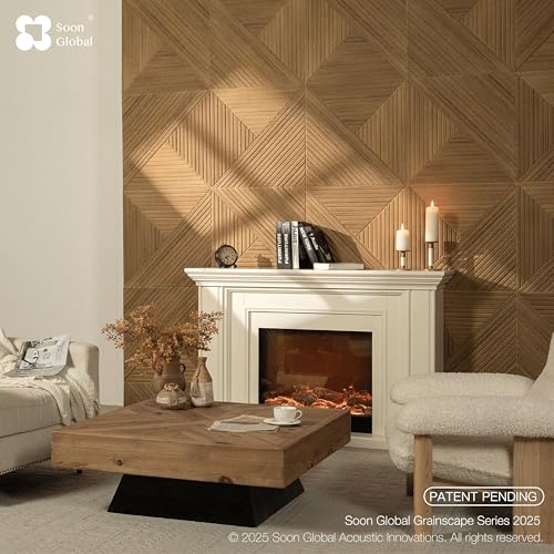 Image of Soon Global Acoustical Wall Panels, 6-Piece 23.62 X 23.62 Inches Art Acoustic Panels, Decorative Acoustic Panels, Acoustic Wall Panels, Sound Absorbing Wall Art, Arcadian Vortex