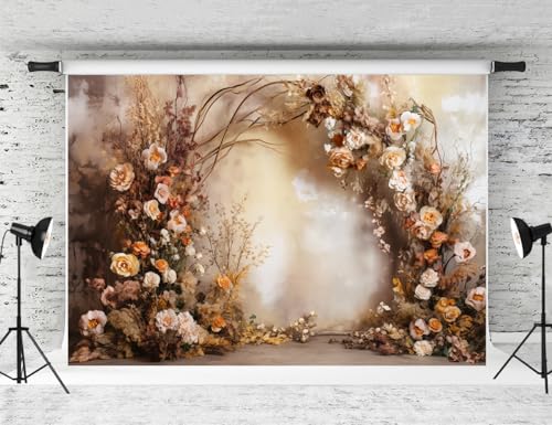 Kate 7x5ft Retro Flower Backdrop Abstract Portrait Floral Photography Background for Photo Studio Photographer Props
