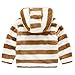 Toddler Boys Girls Thick Fleece Jacket Fashion Stripe Hooded Coat Soft Long Sleeve Windproof Khaki 12-18 Months