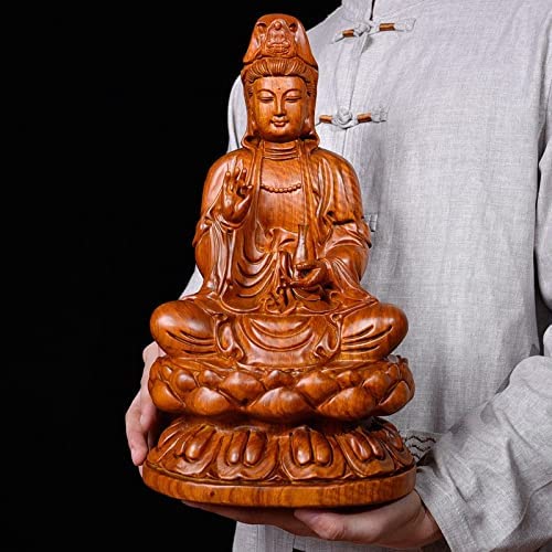 YJXGVJFQ Bouddha 4 0cm Grande -Good-Home Temple Spirituel Protection Bénie Famille # Main Jaune Petite Poire Sculpture Lotus Guanyin Bouddha Statue Liyannan liujiapeng55