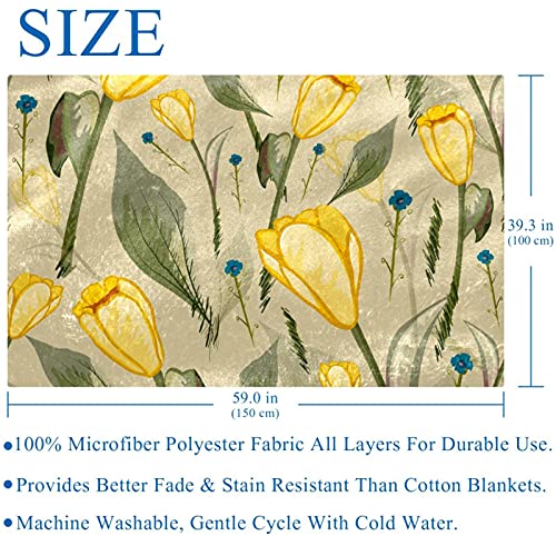 Couverture douce et chaude à motif tulipes isolation thermique optimale
