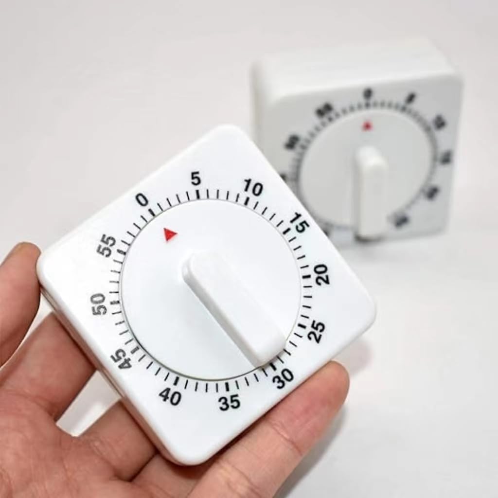 2x Timer da Cucina, Intervallo di 1 h, Sveglia, Contaminuti, Funzionamento Meccanico,Cronometro, D 8 cm, Argento | Leroy Merlin