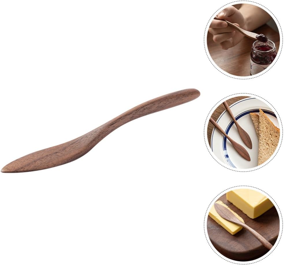 Luxshiny Jam Spreaders Wooden Butter Spreaders Portable Food- Scraper for Breads Jams and Butters for Bbqs Parties and Family Gatherings Seamless Design