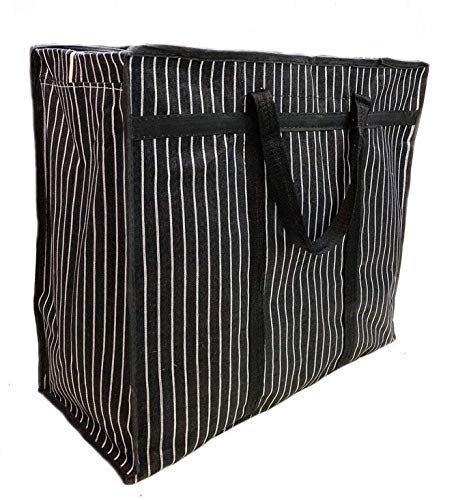 GIRIK Multipurpose Extra Large Big Heavy Duty Storage Organizer Reusable Canvas Shopper Bag with Strong Handles and Base with Covers Zip (Large) (20x10x20 Inch)