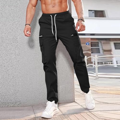 ADHOWBEW Cargos Pants Men Waterproof Pockets Workout Construction Hiking Big and Tall Joggers2