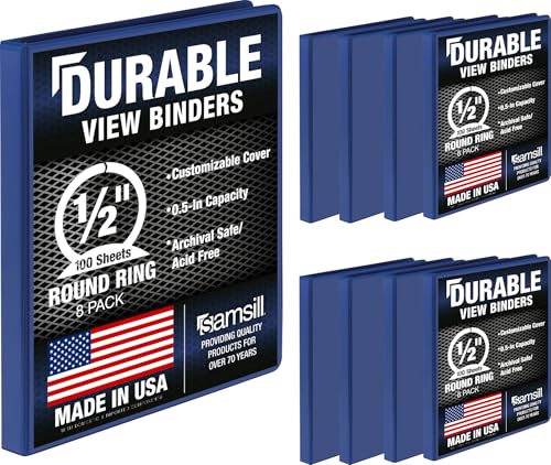 Classeur 1,2 cm bleu Samsill anti-déchirure pour sécuriser vos présentations et rapports de stage
