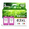 Ankink 63XL – Cartuchos de tinta de repuesto para HP 63 XL (color 2 unidades) funcionan con HP63 3830 4650 4652 4655 5200 5252 5255 5258 4520 4512 1112 2132 3630 3632 455 45 EU 10 3833 3634 2130