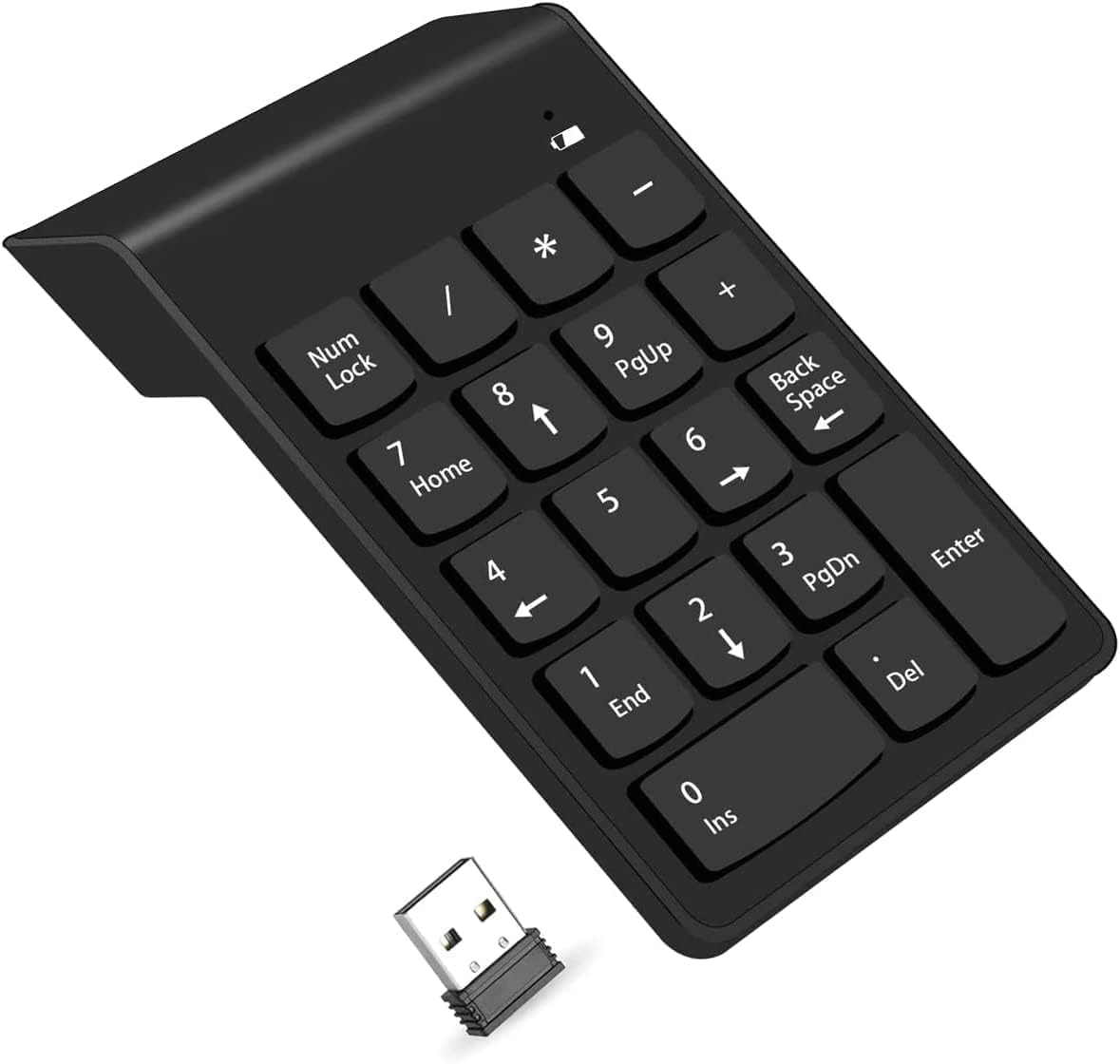 Wireless Numpad Advanced 2.4GHz Wireless Connection 18 Keys Slim Numeric Keyboard Portable Mini Number Keypad for Laptop Computer PC-image-30