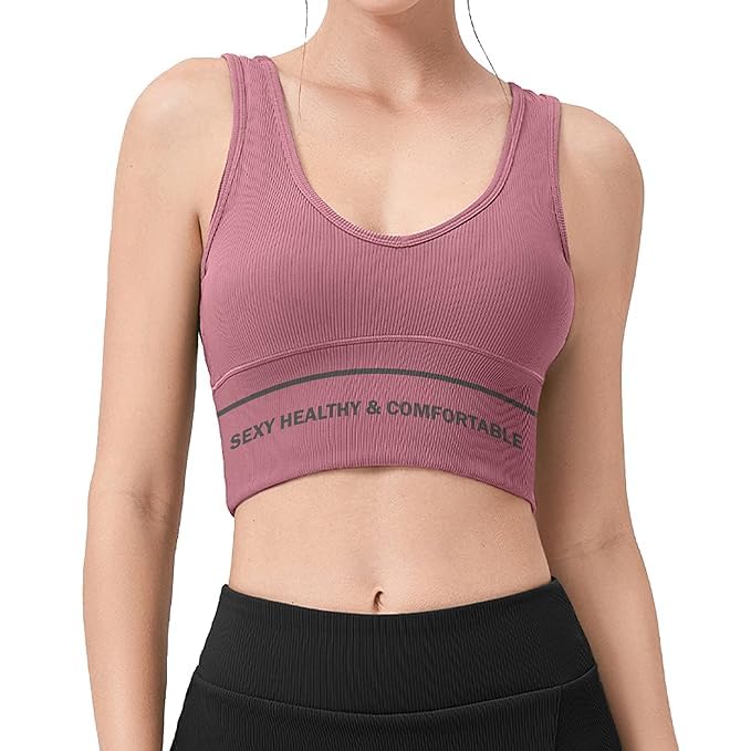 Women's Sports Bra for Girls & Women's, Wireless Full Coverage & Removable Padded, Push-Up Vest Stylish Premium Pro-Stretch Fabric (in, Alpha, S, 0, A, 0, Regular, Big, Peach)-image-19