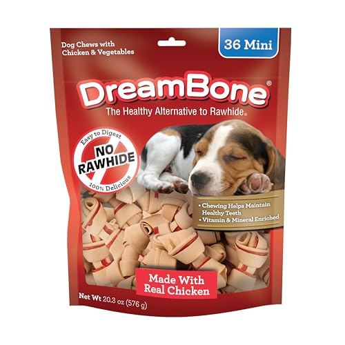 DreamBone Mini Chews With Real Chicken Chews for Dogs, 36 Count, These Rawhide-Free Chews are a Dog’s Favorite Distraction