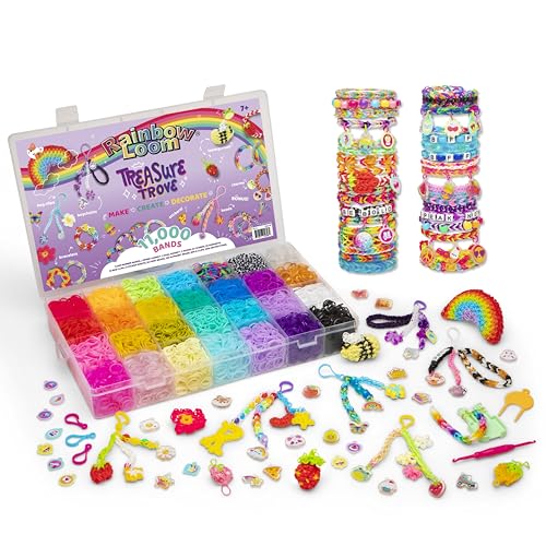 Rainbow Loom: Treasure Trove - DIY Rubber Band Bracelet Craft Kit with Case - 11,000 Loom Bands & Accessories, Design & Create, Ages 7+ Amazon Exclusive by Rainbow Loom - Used condition - US$23.49