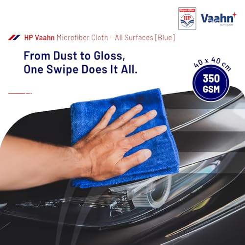 Image of HP Vaahn Car Exterior Quick Clean & Shine Kit | Waterless Wash (500ml), All Purpose Shiner (300ml) & Microfiber Cloth (40x40 cm, 340 GSM) | Instant Clean & Shine Combo Pack