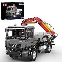 Mould King Technik Kran LKW - MOC APP Fernbedienung Motorisierter Baufahrzeug-Transporter klemmbausteine Bausatz mit Pneumatik Kran und 11 Motoren für Kinder ab 14 Jahren/Erwachsene (3767 Teile+)