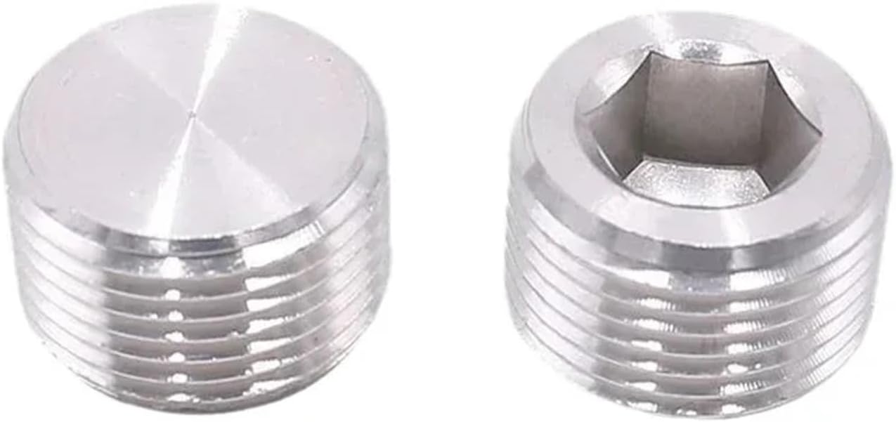 10Pcs/lot M5 1/8 1/4" 3/8" 1/2" 304 Stainless Steel Brass Nickle Plated Iron Hexagonal Pneumatic Fitting End Cap For Air(Brass,1/4")