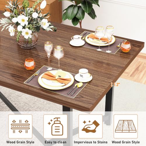 Image of 66-86 inch Extendable Dining Table for 4-10 People, Farmhouse Table,Walnut