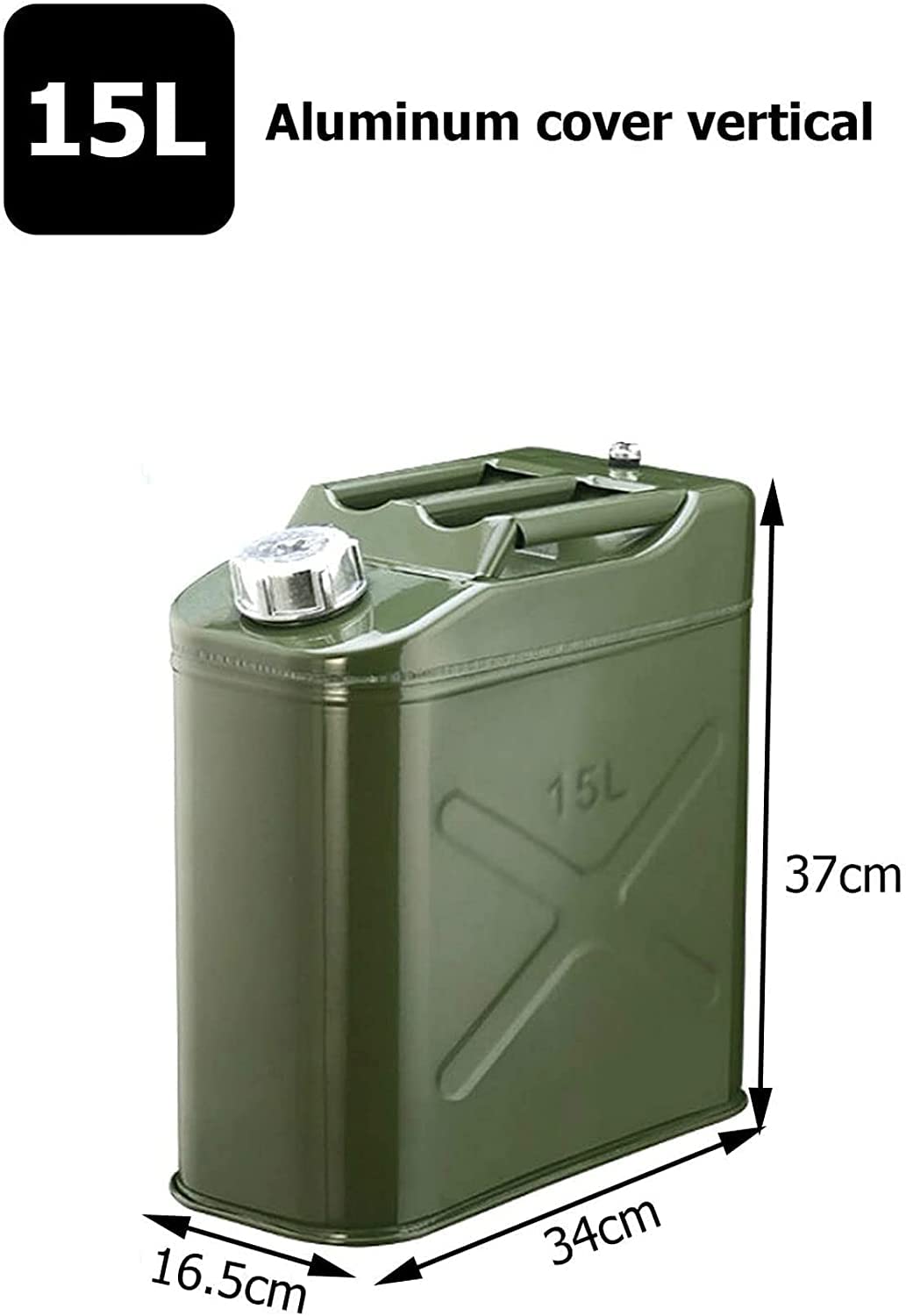 Bidones metálicos para Gasolina, diésel y Combustible con Boquilla Universal. Bidones metálicos para almacenar Combustible, Gasolina, diésel o Aceite (tamaño: 15 l).