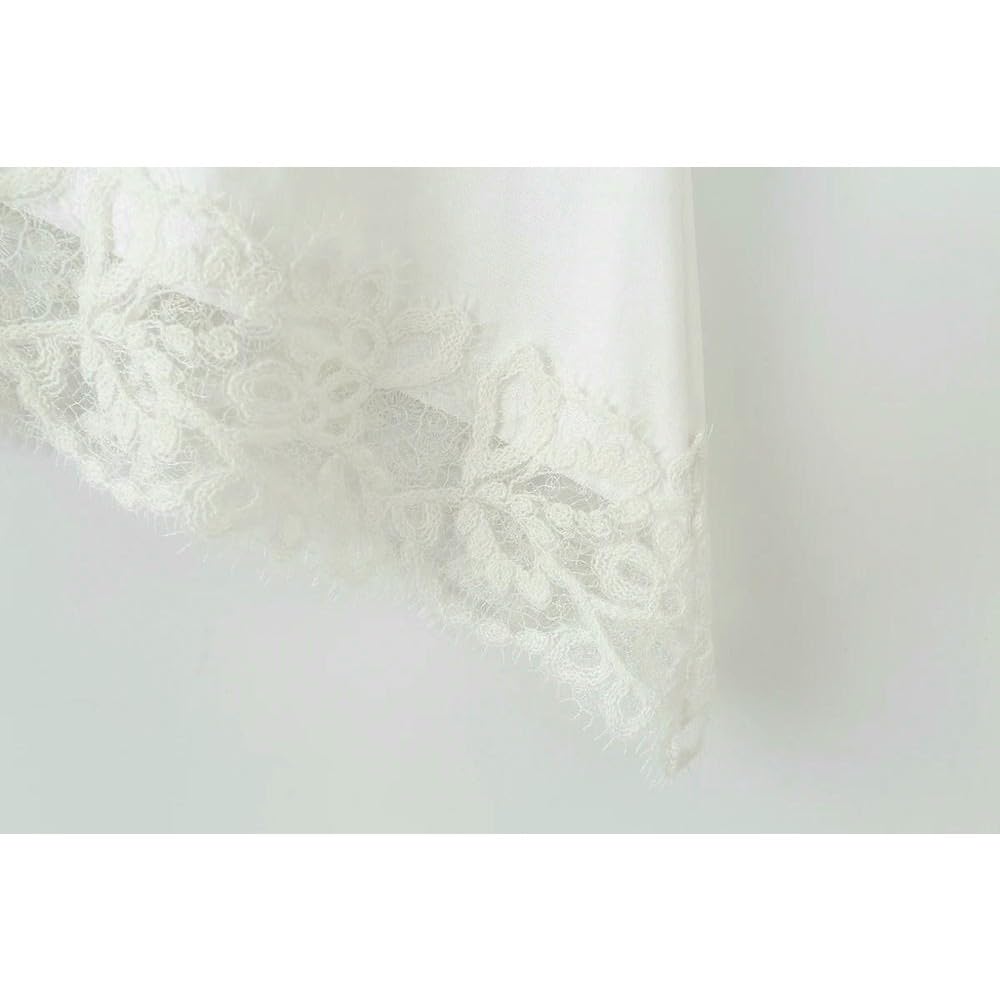 QXDZSW damska asymetryczna koszulka z koronkowym obszyciem luźny bawełniany top wiosna moda minimalistyczna elegancka bluzka