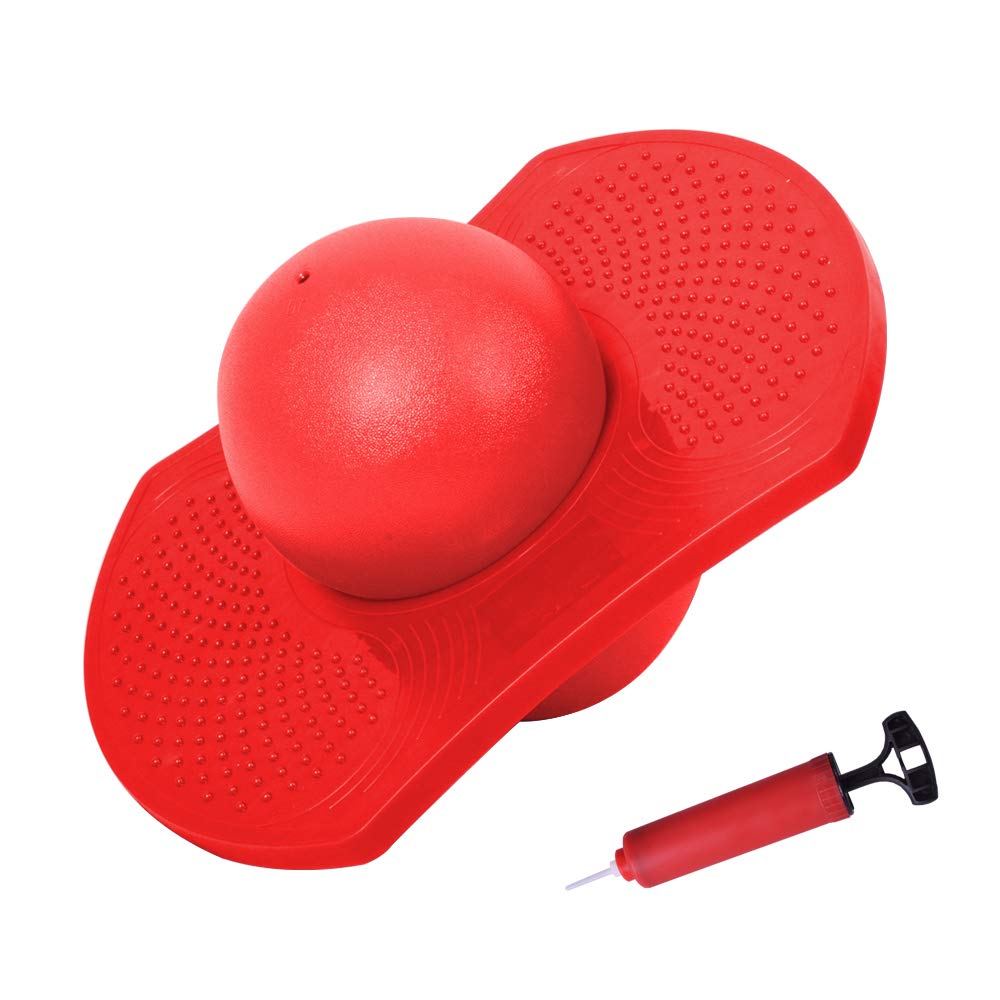 Pogo Ball with Trick Balance Bounce Board Max Bearing 220lb Anti-Slip Pogo Jump Toy with Pump for Kids Teens Adults