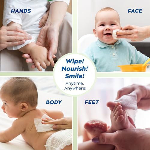 Image of Hushabye Premium Milk Baby Wipes with lid- 0+ Months, pH balanced, Paraben & Alcohol Free, Moisturising & Thick Wipes with purified Water, Gentle & soothing, 720pcs, Pack of 10