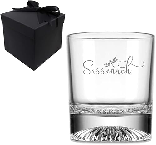 Sassenach Scottish Thistle Heavy Base Rock Gifts for Dad, Scottish Gifts for Men, Sassenach Heavy Base Rocks Cocktail Whiskey Glass Tumbler