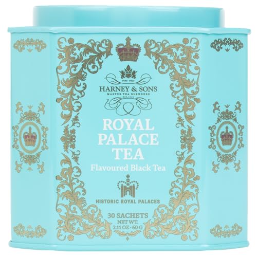 Image of Harney & Sons Royal Palace Black Tea, 30 Sachets in Tin | Black and oolong teas with bergamot and grapefruit flavors. Contains caffeine.
