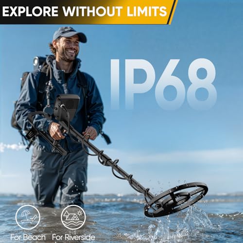 Image of Metal Detector for Adults Professional - 1800mAh Rechargeable Gold Detector, 6 Detection Modes, 10 inch IP68 Waterproof Coil, New Advanced DSP Chip for Beach & Treasure Hunting