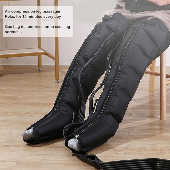 Air Compression leg massage, 3 massage mode, timer function, foot calf thigh, black Air Compression leg massage, 3 massage mode, timer function, foot calf thigh, black