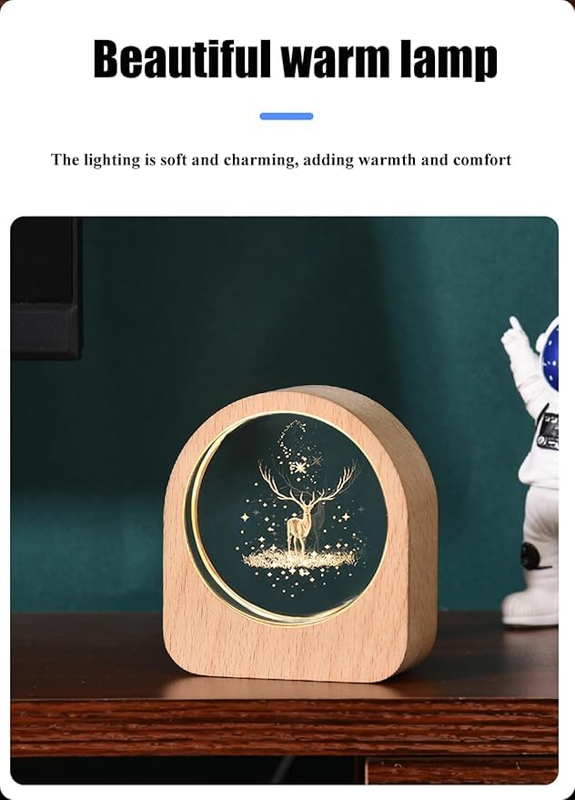 Image of CPENSUS Lights Lamp for Office, Dining Room (Wood Deer)