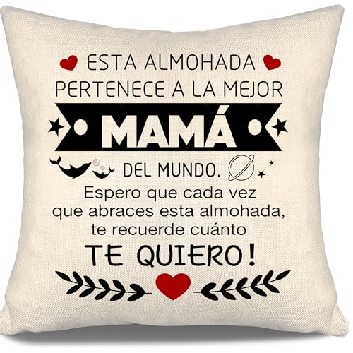 Espero que sempre que abraçar esta almofada lembre-se do quanto eu te amo. Fronha de almofada para mãe de filha, filho aniversário dia da mãe, Natal presente melhor mãe lembrete presente (mãe-a)