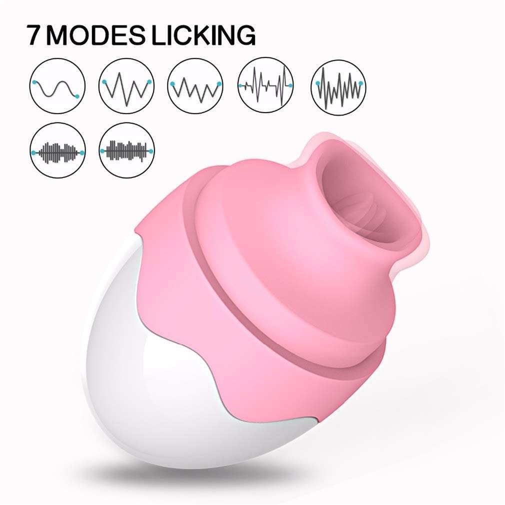 Vibratore succhiatore clitorideo,Vibratore per succhiare i capezzoli a 7 velocità Stimolatore che lecca lingua Massaggiatore vaginale Pompino uovo Giocattoli sessuali per donne Masturbatore