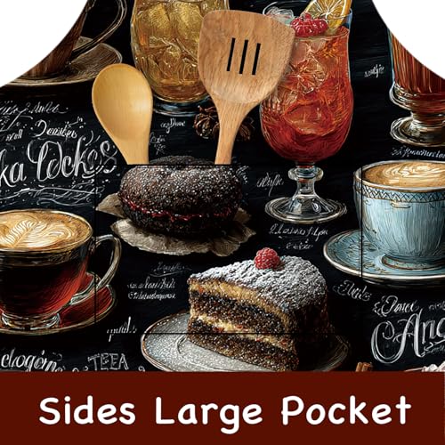 Image of Nuxovilar Cute Cooking Kitchen Apron, 26.77 * 30.7 Inches, Essential for Kitchen Cooking, Baking, Festive Gatherings