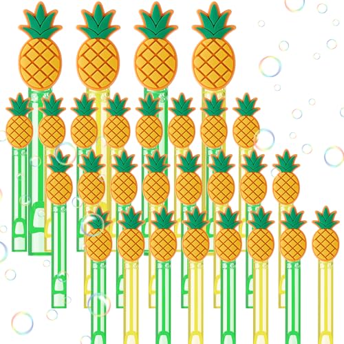 Image of Rotatingpals 24 Pcs Pineapple Party Favor Mini Bubbles Wands Bulk Toys Gifts for Hawaiian Summer Tropical Theme Birthday Party Supplies