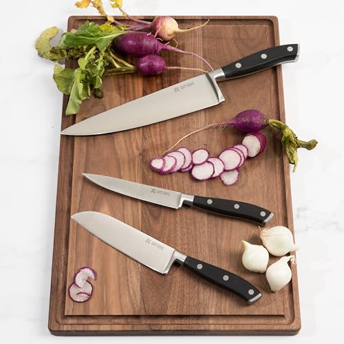 Image of Yatoshi 15 Piece Black Knife Block Set - Pro Kitchen Knife Set Ultra Sharp High Carbon Stainless Steel with Ergonomic Handle