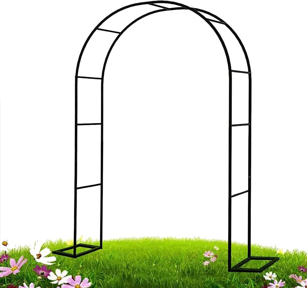 Entryway Garden Arch Arbour Metal Pergola Arbor, W180xh220cm W240xh220cm Strong Anti-Rust Tubular Trellis, for Climbing Plants Bridal Party Decoration,White,W2.4M*H2.2M