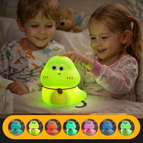 Image of One94Store Cute Snail Shape Silicone Electronic Toy for Kids, 7 Color Changing LED Squishy Soft Touch USB 1200mAh Rechargeable Toy, Ideal for Bedroom, Nursery Decor & Gift for Children