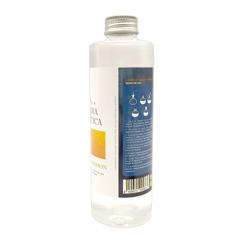 Pack Ahorro Lámpara Catalítica Orange Waves + Fragancia Aroma Caribbean Passion 200ml. Elimina Malos olores e impurezas, perfuma y Limpia.