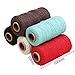 HAPYLY Pack of 5 Macrame Cotton Cord - DIY Craft Cord Spool Twine Rustic String Cotton Rope for Wall Hanging, Plant Hangers, Crafts, Knitting, Decorative Projects - 2 mm x 100yd