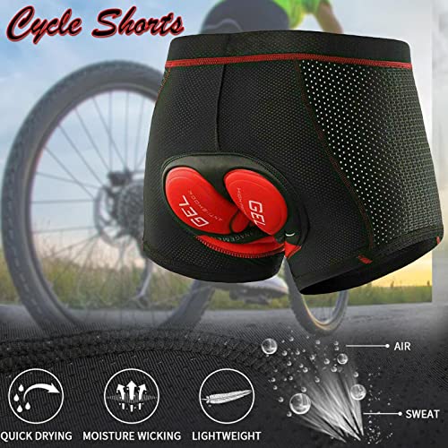 True Face Men’s Cycling Short 5D Gel Padded Cycling Undershorts Cycling Underwear Bicycle Shorts Mountain Padded Bike Short Pants Black Large - 4