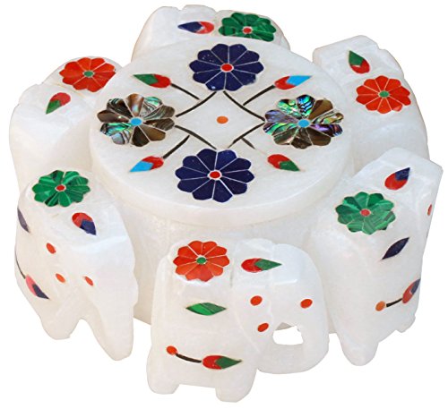 Souvnear 4 Inch Decorative Stone Jewelry Box With Elephant Figurine Storage Keepsake Box For Men / Women – Cufflinks / Chain / Earring / Ring Box #TOP2