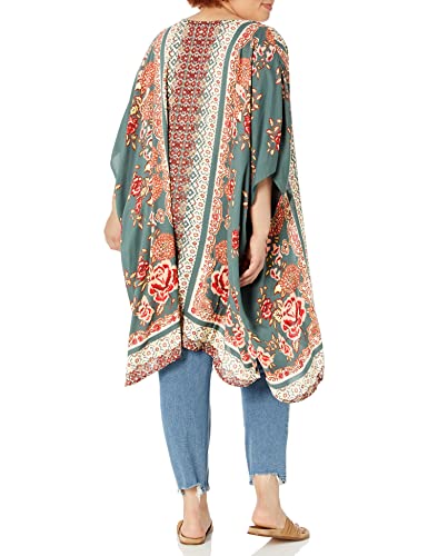 Angie Women's Printed Kimono Duster Long Cardigan2