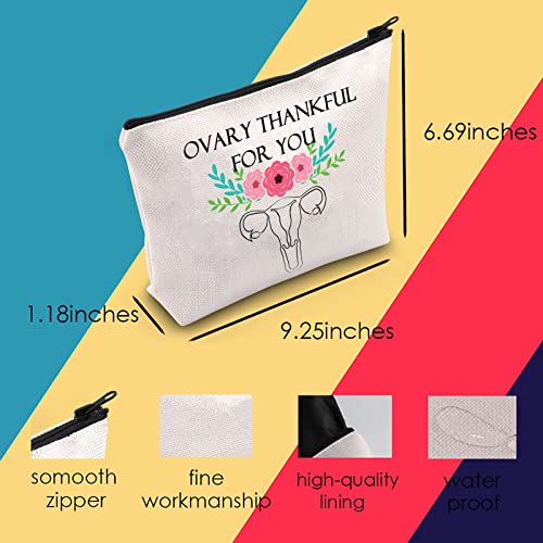 Doula Thank You Gift Midwife Gift Ovary Thankful For You Makeup Zipper Pouch Bag Ovary Uterus Cosmetic Bag Obgyn Appreciation Gift (Ovary) #TOP2