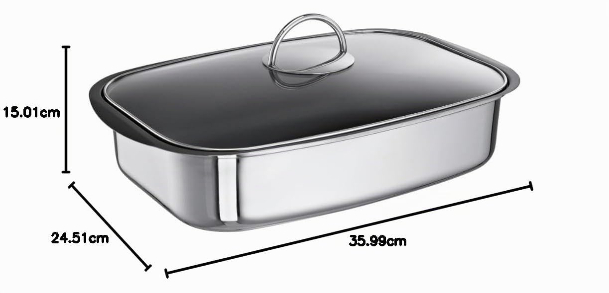 Schulte-Ufer 67049-36 Allzweck-Sicht-Bräter Easy, 36 x 25 cm, Edelstahl, Silber
