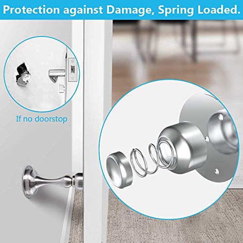 Winonly Door Stopper, Magnetic Door Stop, Stainless Steel, Magnetic Door Catch, 3M Double-Sided Adhesive Tape, No Drilling, Screws For Stronger Mount, Hold Your Door Open, For Wide Doors (2) #TOP4
