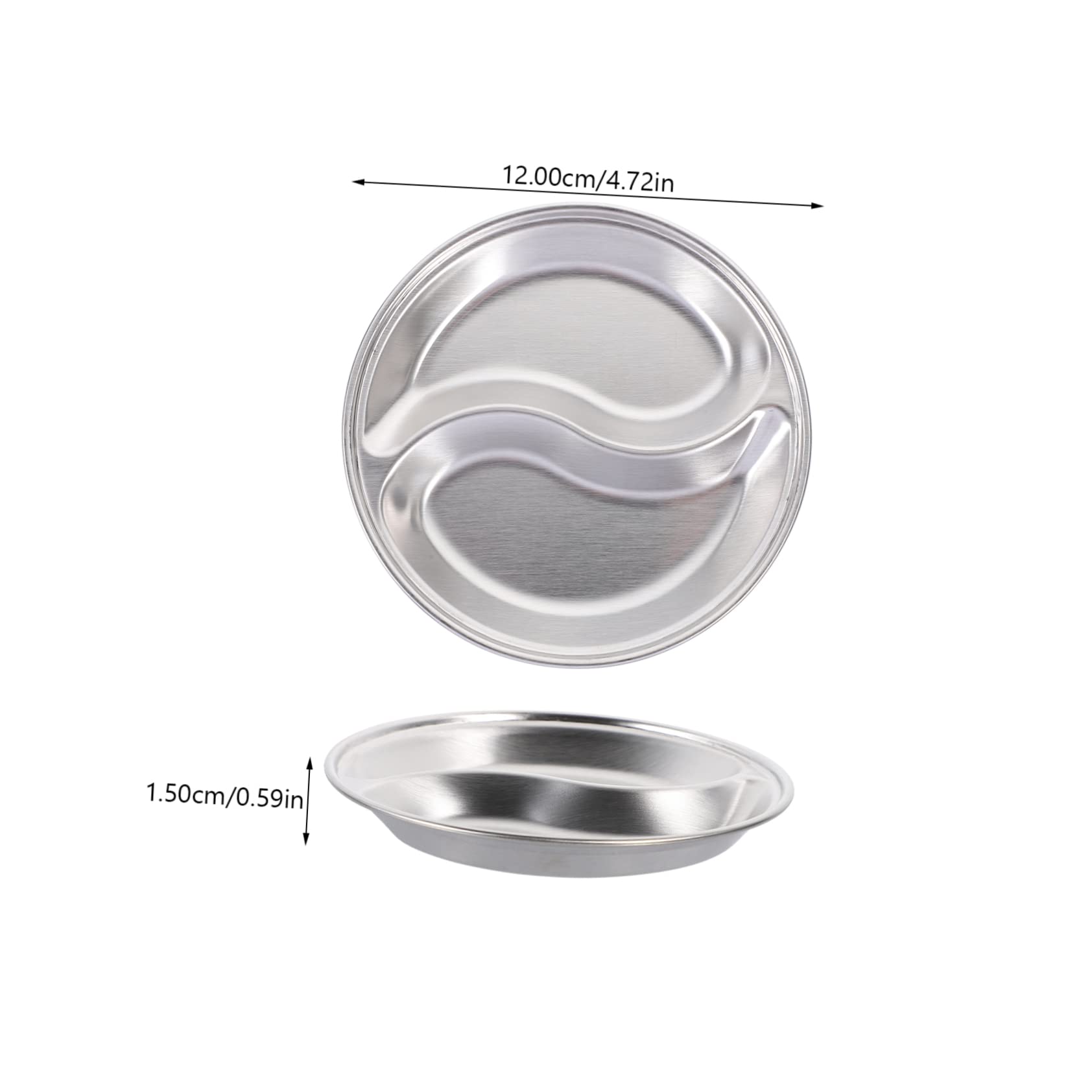 Cabilock 3Pcs Soy Sauce Plate Multi Use Sauce Bowls with Two Compartments for Seasonings Appetizers and Side Dishes