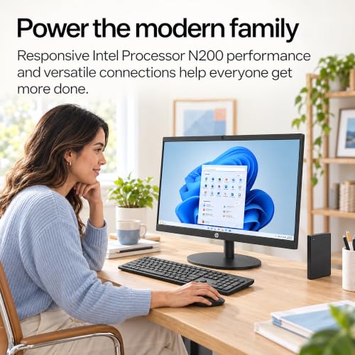 HP 22" FHD All-in-One Desktop Computer • 16GB DDR5 RAM • 512GB External and 128GB UFS Storage • The New Version for Everyday Efficency • Intel Processor N200 • Office 365 for the Web • Black - image 3