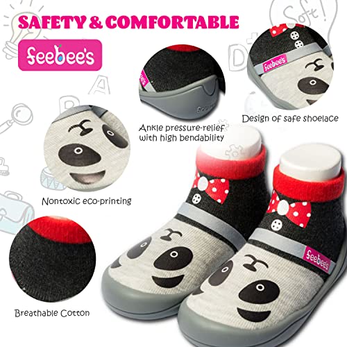 Feebee's Baby Sock Shoes Baby Walking Shoes Infant Non-Slip Lightweight Slippers with Soft Rubber Sole Baby Boys Girls Slip On Sneakers4