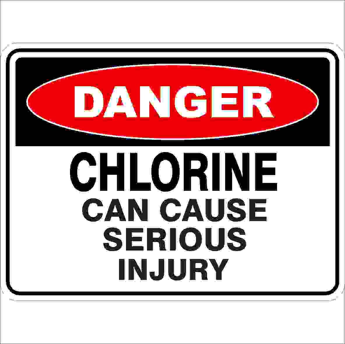 Chlorine Can Cause Serious Injury Danger Signs Metal Tin Sign 8 x 12 inch for Industrial & Commercial