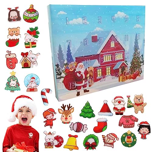 Calendário do Advento,Contagem regressiva bonito do calendário do Natal do broche - calendário conta