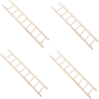 Didiseaon 4pcs Hamster Climbing Ladder Bird Toys for Parakeets Parakeet Wood Ladder Bird cage Ladder Bird cage Supplies Budgerigar Ladder Bird Ladder Toy Bird Accessories Step Ladder Wooden